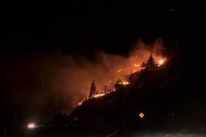 A fire was discovered and quickly doused along Westside Road late Tuesday evening, Oct. 15.