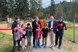 The ribbon was cut on Summit Park and Reservoir in Kelowna by Mayor Tom Dyas, members of city council, and kids from the local YMCA on Oct. 16, 2025.