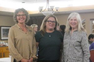 From left, WorkBC specialized employment consultant Nikki Lussier, Pacific Coast Community Resources' Revelstoke community service manager Sandra Whitty and WorkBC employment consultant BR Whalen at WorkBC's inclusive employment event at Revelstoke's Coast Hillcrest Hotel on Thursday, Oct. 2.