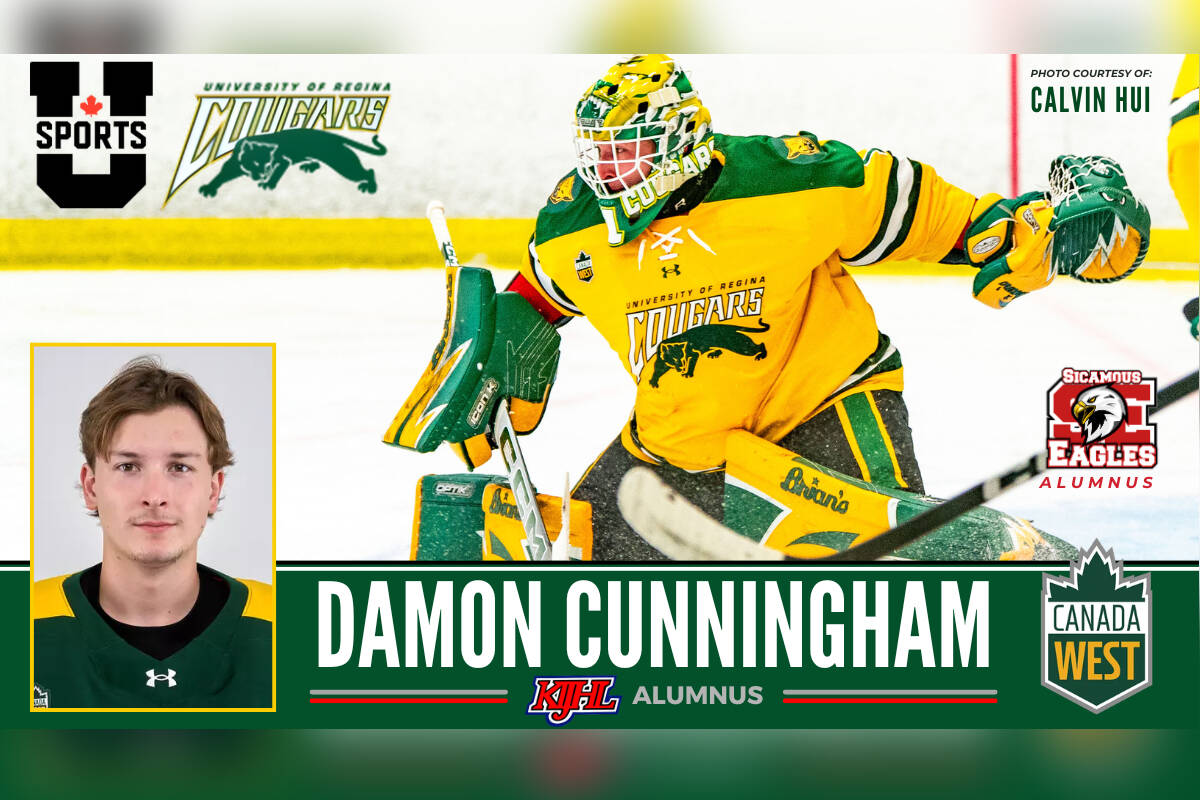 Former Sicamous Eagle lands solid rookie year in net at university level